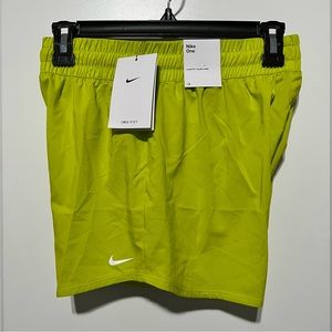 Nike Girl’s Dri-FIT One High-Waisted Woven Training Shorts, Bright Cactus